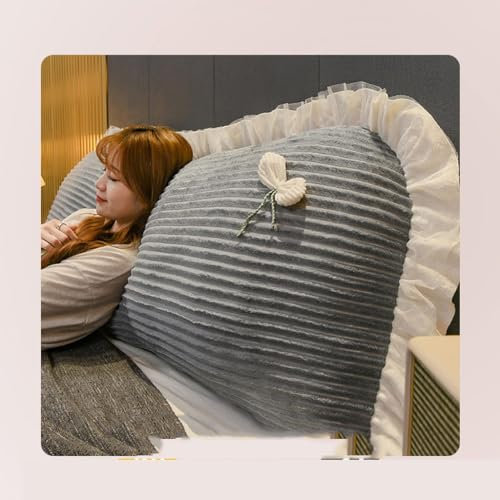 GDJGNUDK Bettkeil Kopfteil Kissen Set, Keilkissen für Tagesbett, Nackenrolle mit Abnehmbarem Bezug, für Kopfteil und Rückenstütze(Gray,100 * 50 * 20cm)