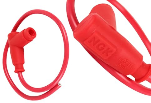 Zündkerzenstecker NGK mit Kabel für 2-Takt Silikon, Kabellänge 440 x 7mm, Widerstand 5 kOhm, 90° abgewinkelt, Roller, Moped, Mofa, Racing Cable