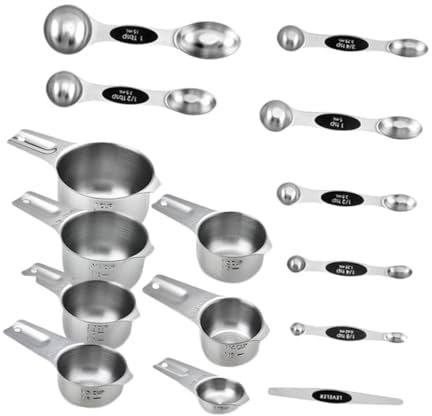 LIFKOME Misurini Impilabili Cucchiai Dosatori Tazze Dosatrici Per Cottura Strumenti Cucina Riutilizzabili Pratici Robusti