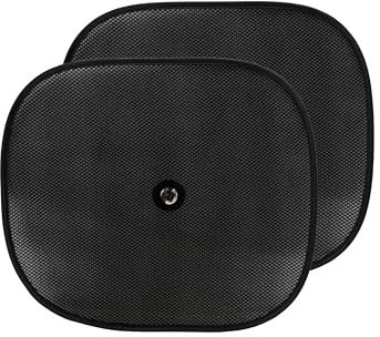 +PWR Car Parts 2 Pare-Soleil latéraux à Triple Couche Noir Microperforé Pliable 44 x 36 cm. Protège l'intérieur de la Voiture du Soleil. 100% Polyester de Haute qualité.
