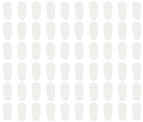 JchEnye 30 paires de patins nasaux en silicone en forme de goutte, 1,0 mm d'épaisseur. Auto-adhésifs, anti-glissement, adaptés aux lunettes. Version transparente.