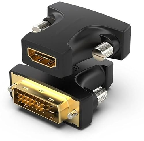 Adaptateur HDMI Femelle vers DVI mâle, Noir, avec Transmission vidéo Haute définition, matériaux durables et Design Compact