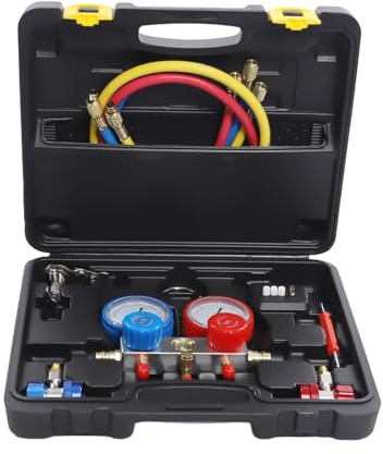 Kit de montage pour climatisation avec jauge, réfrigérant pour climatisation, manomètre pour collecteur de réfrigérant, outils de diagnostic AC pour climatisations de voiture, pour réfrigérants R134A