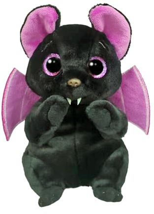 TY Beanie Boos – Batiste die Fledermaus mit großen und glitzernden violetten Augen, das Plüschtier mit großen glitzernden Augen – 15 cm – T37384