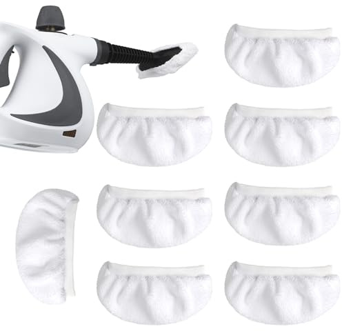 Universal Steam Mop Pads Washable Steam Cleaning Cloths Replacement 8 Pack | Microfibre Steam Cleaning Cloths Reusable Handheld Steam Cleaner Accessory for Cleaning Floors, Windows, Glass, Walls