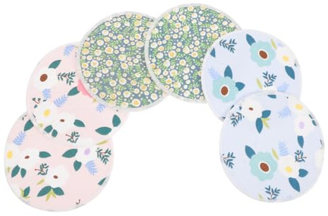 YARNOW 6 st Återanvändbara Tvättbara Amningsinlägg i Andningsbart Bambufiber Nursing Pads för Läckagekontroll vid Mammabruk