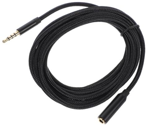FONDOTIN Cavo Audio di Prolunga 3,5 Mm Maschio-Femmina 2 Metri Nero Cavo Aux per Cuffie e Smartphone, Compatibile Pc e Telefono, Plug And Play per Uso Quotidiano