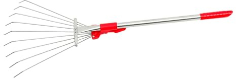 Hemobllo Rastrello da Giardino Retrattile Rastrello per Orto Portatile Attrezzo da Giardinaggio in Acciaio Inossidabile per Pulizia