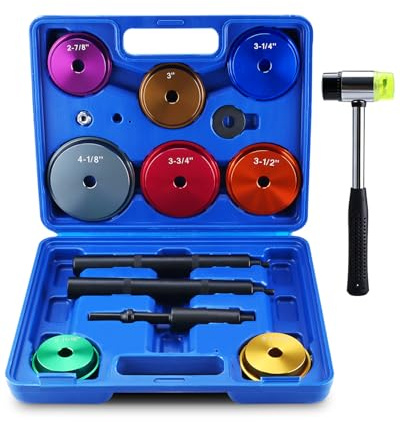 FreeTec 15 pièces Outil de montage de roulement et de joint | Pinion Bearing Race Driver Set 68-105 mm (2-11/16-4-1/8) | Avec poignée moletée et pneumatique pour SUV, van et camion léger