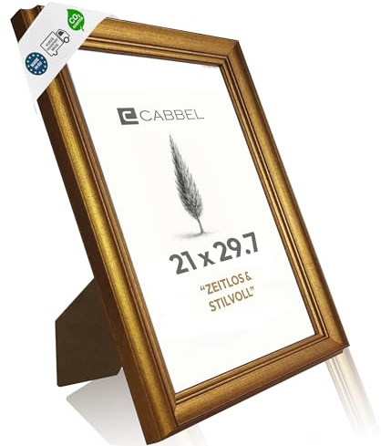CABBEL barock bildram guld 21 x 30 cm A4 AVI – antik vintage fotoram med ornament, ädel ram för dokument, affischer och foton, snygg väggdekoration i vardagsrum, kontor eller galleri