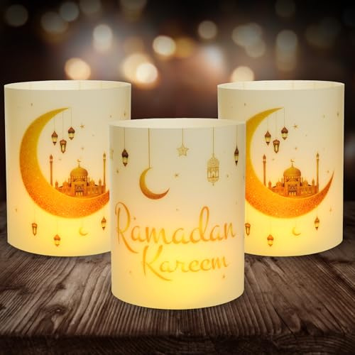Tischdeko Ramadan, Seutgjie Ramadan Deko Islam Zuckerfest Bayram Ramadan Dekoration für Teelichter oder Kerzen