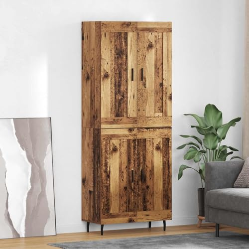 Nqyjm Storage Cabinet with 2 Wooden Doors High Cabinet Set of 2 Antique Chipboard Wood and Glass Kitchen Sideboard, Side Cabinet Dining Room for Living Room Model 3