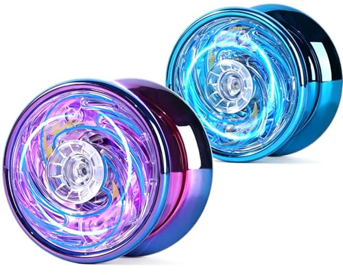 2pcs Yo Yo, Yoyo Ball,Blue and Purple Yo-Yos Set, Trick Yoyo for Entertainment