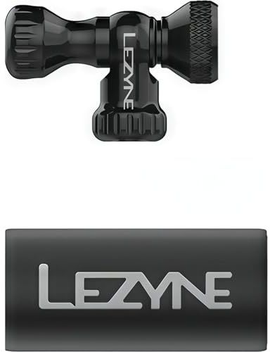 LEZYNE Control Drive CO2 Bike Tire Inflator - Presta & Schrader Compatible Aluminum CO2 Inflation Pump with Twist Control Valve, Fits Threaded Cartridges, Black Head Only (1-C2-CTRLDR-V304)