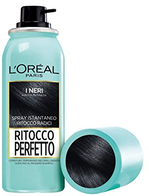 L'Oréal Paris Perfect Retuschierspray für Wurzeln, Haarwuchs, deckt weißes und langanhaltendes Haar ab, 1 Shampoo, Schwarz, 75 ml