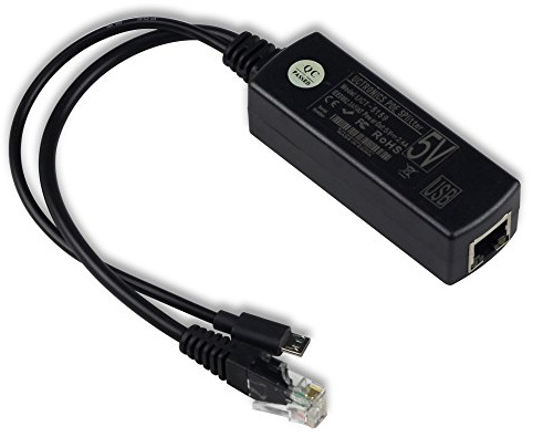 UCTRONICS IEEE 802.3af Micro USB Active PoE Splitter Power Over Ethernet 48 V à 5 V 2,4 A pour tablettes, Dropcam ou Raspberry Pi (48 V à 5 V 2,4 A)