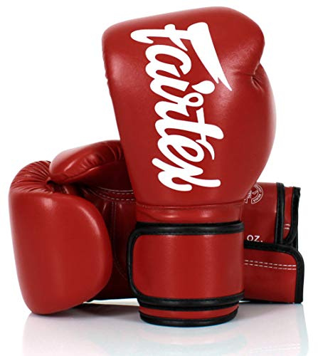 Guantoni da Boxe Fairtex BGV14 Muay Thai in Microfibra per Uomini, Donne, Bambini | Guanti MMA| Guantoni da Boxe di Qualità Premium, Leggeri e Assorbenti agli Urti(16oz/Rosso)
