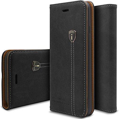Viwaro kompatibel mit Apple iPhone 11 Pro | Echt Leder Hülle Handyhülle Schutzhülle Wallet Book Flip Case Cover (Schwarz)
