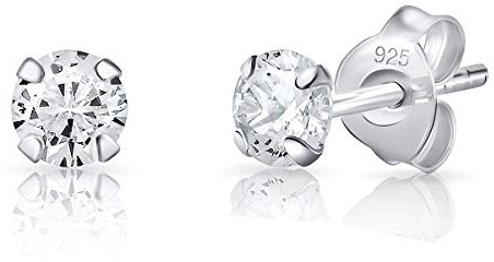 Pendientes Diamante Hombre - Brillantes Mujer - Pendientes Hombre Plata - Aretes Plata Mujer - Aretes de Brillantes de Circonita - Zirconia Cubica CZ