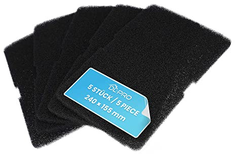 DL-pro 5 x Schaumfilter 240x155mm für Beko Blomberg 2964840100 2964840200 Smeg 782372445 782372152 Filterschwamm für Trockner Wärmepumpentrockner für effiziente Filterung und Wärmetauscherschutz