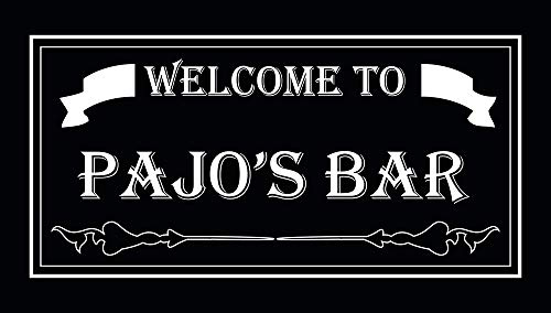 Pajo Personalised Text Bar Runner 440x250mm. Premium Quality Rubber and Polyester. Customised with Message of your choice. (Black)