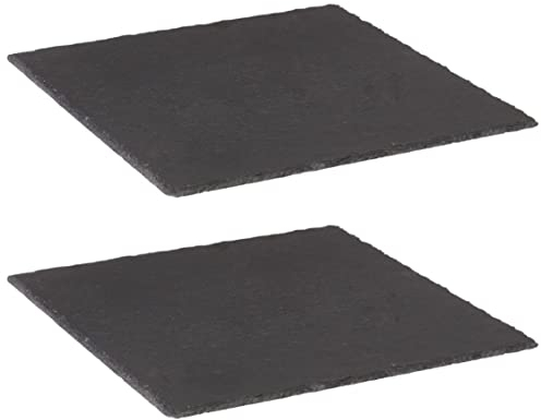 Westmark 2 bandejas de pizarra natural cuadradas con protección antiarañazos, superficie de 30 x 30 cm, pizarra, tapas + amigos, antracita, 693222E3