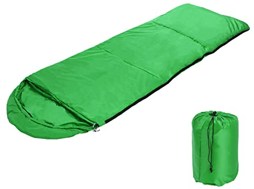 Toboli Schlafsack Grün 210x75cm Deckenschlafsack 950g Erwachsene Ultraleicht Kunstfaser für Camping und Outdoor Campen