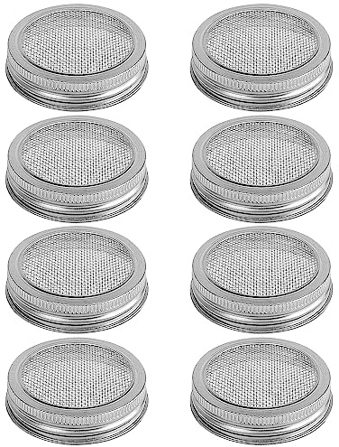 Sieb Deckel für Einmachglas Sprossen Keimgerät, 70mm Edelstahl Sprossenglas Deckel Kit für Sprossen wie Broccoli, Luzerne, Bohnen (70mm - 8pcs)