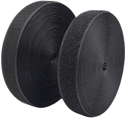 Ruban auto-agrippant à coudre en nylon non adhésif pour couture, travaux manuels et projets de bricolage - 30 mm x 8 m