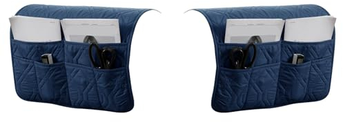 HonunG Sessel überzug Sesselschoner mit 6 Taschen Sofas Sesselbezüge Für Arme Couch Armbezüge Armlehnenbezüge Für Sofa Wasserdicht rutschfest Armkappen Für 1 2 3 Sitzer (Blau-a)