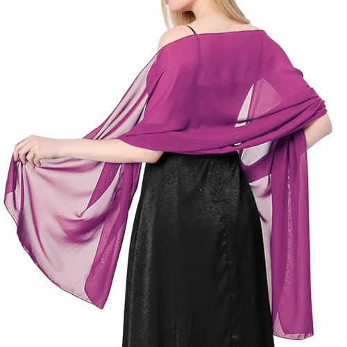 lifwimner Bufanda Mujer Chales y envolturas Pañuelo Seda Mantón Moda Chal Estolas Fular Boda Fiesta Chiffon Bufanda(Morado oscuro)