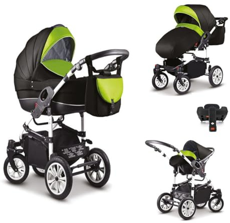 Kinderwagen-Set Craft 5 in 1 inkl. Sportsitz, Autositz, Iso Base und Zubehör - 17 Teile - in 18 Farben