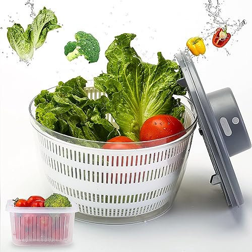 Essoreuse À Salade Électrique 4L, Rotateur De Salade Automatique, Essoreuse À Laitue Rechargeable Par USB, Essoreuse À Laitue, Pour Salades Vertes, Laitue, Fruits Et Légumes(Color:Grey)