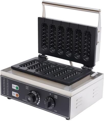 Konfiur Poffertjes Maker - Piastra per waffle, 1500 W, 220 V, per waffle a forma di cuore, con timer