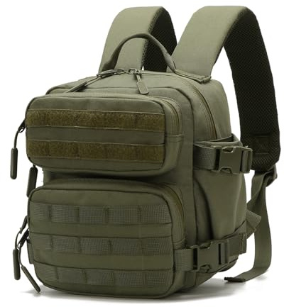 Mini mochila de 9L para hombres y mujeres, mochila pequeña para gimnasio, senderismo, viajes, deportes, correr, A07-verde, S, Mini mochila táctica
