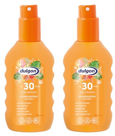dulgon 2x Sonnenschutz Spray 30 200ml - Sonnencreme ohne Octocrylene | Schutz vor UVA & UVB - Sonnencreme 30 Spray vegan - Sonnenspray 30 wasserfest, Sonnenschutzspray, Sonnenschutz 30