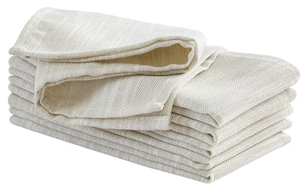 Laura Ashley Arabesque Luxurious Shimmery Fabric Tablecloth Napkins for Formal Dining, Holiday, Wedding or Party, Set of 6 Napkins, Silver