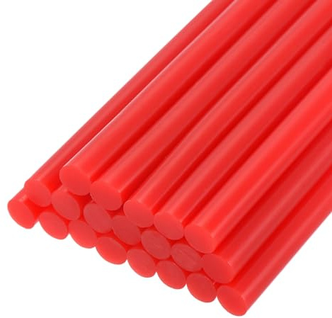 QUARKZMAN 20 st 7 mm x 100 mm/0,27 tum x 4 tum varm lim stick 7 mm x 100 mm/0,27 tum x 4 tum mini lim pinnar mörkröd