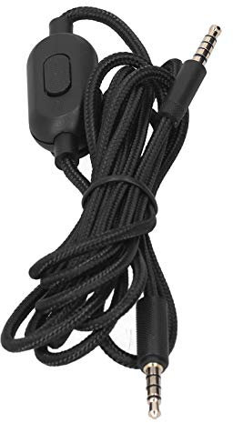 Tissting Câble Audio pour Casque de Jeu, 200 Cm Casque Audio Câble Remplacement Prise 3,5 mm Adaptateur de Contrôle du Volume du Microphone pour G233 G433