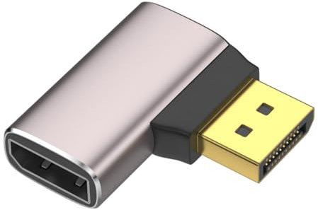 MOIDHSAG Adaptador DisplayPort 1.4 8K @ 60 Hz ángulo recto DisplayPort 90 grados adaptador DisplayPort para PC