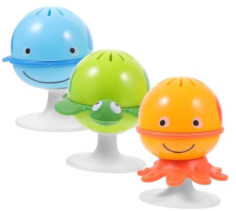 KOMBIUDA 3stücke Fütterungsrassel Mit Saugnapf Abs-material Spielzeug Für Junge Mädchen Fördert Greifreflex Und Hand-augen-koordination