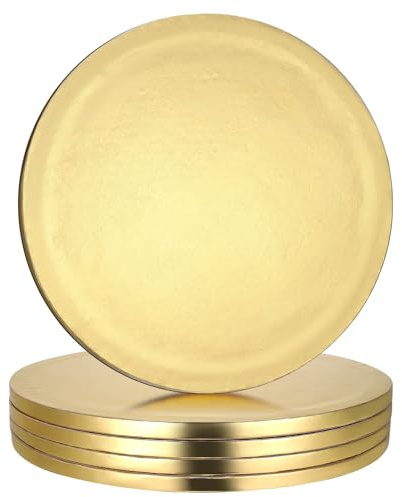 saerryor 5 Pack 12 Inch 12mm Thick Round Cake Drum Board Gold | Strong Round Sturdy Cake Base Holder Plate, Heavy Duty Baking Supplies with Maximum Strength & Versatility