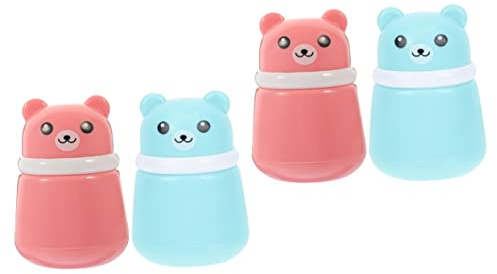 Toyvian 4stücke Puder Puff Box Mit Süßem Bären-design Praktischer Puderbehälter Für Babypuder Und Körperpflege Tragbare Und Hygienische Lösung Für Neugeborene