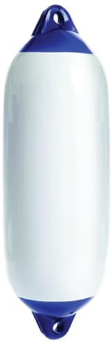 Majoni Star Standard Size 3 White With Blue Ends Boat Fender 21cm x 62cm Dock Mooring Protection