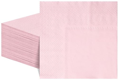 60 Stück Rosa Servietten 25 x 25 cm, 2-Lagige Cocktailservietten Rosa Servietten Hochzeit Einweg Dessertservietten für Geburtstage Hochzeiten Babypartys