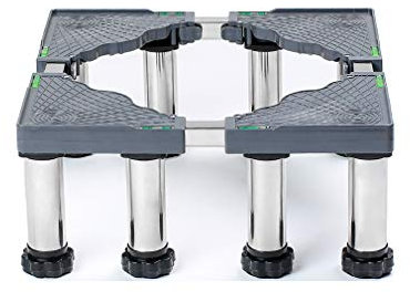 MYRDBT Socle Lave Linge, Socle de réfrigérateur réglable à roulettes, Plateau de Base surélevé de 19 à 22 cm, Support de Lave-Linge en Acier Inoxydable pour Meubles, cuisinières, Lave-Vaisselle