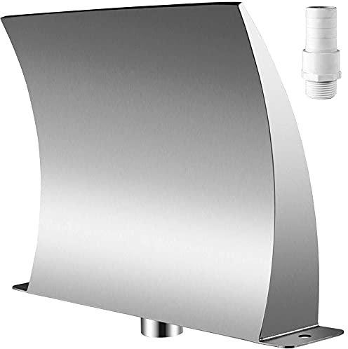 Fontana per Piscina in Acciaio Inox, Fontana a Cascata per Piscina in Acciaio Inox 304, cascate da Giardino per Esterni, Cascata a strapiombo, Acqua per laghetto, Piscina