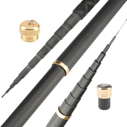Ymnilian Angelrute,Stipprute Super Light Hart Carbon Fiber Hand Angelrute Teleskop Angelrute 2.7M 3.6M 3.9M 4.5M 5.4M 6.3.0M 7.2M 8M 9M 10M Stream-Rod(8m)