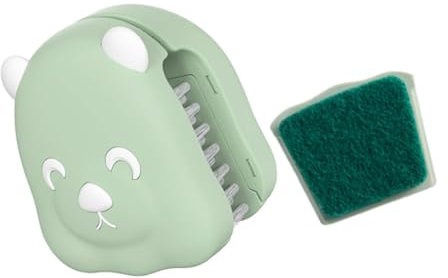 LABRIMP 1 Juego Cepillo de Limpieza Multifuncional para Tenedores y Cucharas Herramienta de Limpieza de Cocina con Diseño Almohadillas de Doble Cara y Recambio