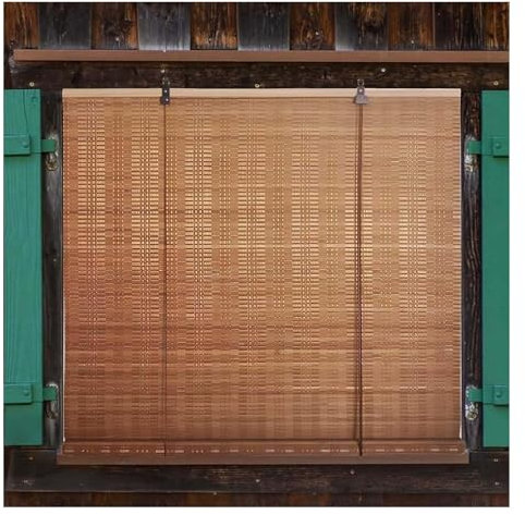 Tenda avvolgibile in bambù naturale, personalizzabile da 50 a 140 cm di larghezza, opaca e sollevabile, traspirante, con protezione solare e privacy, ideale per terrazze, giardini, interni ed esterni,